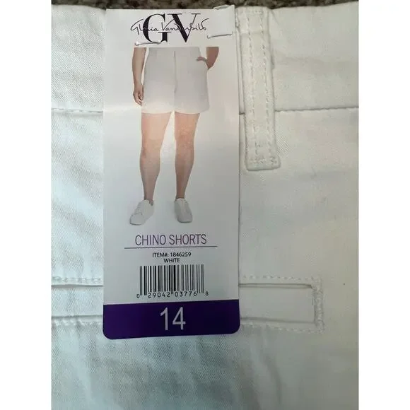 Gloria Vanderbilt Women's Chino Shorts, NWT, Size 14, White, Cotton, 5" inseam - Picture 4 of 8